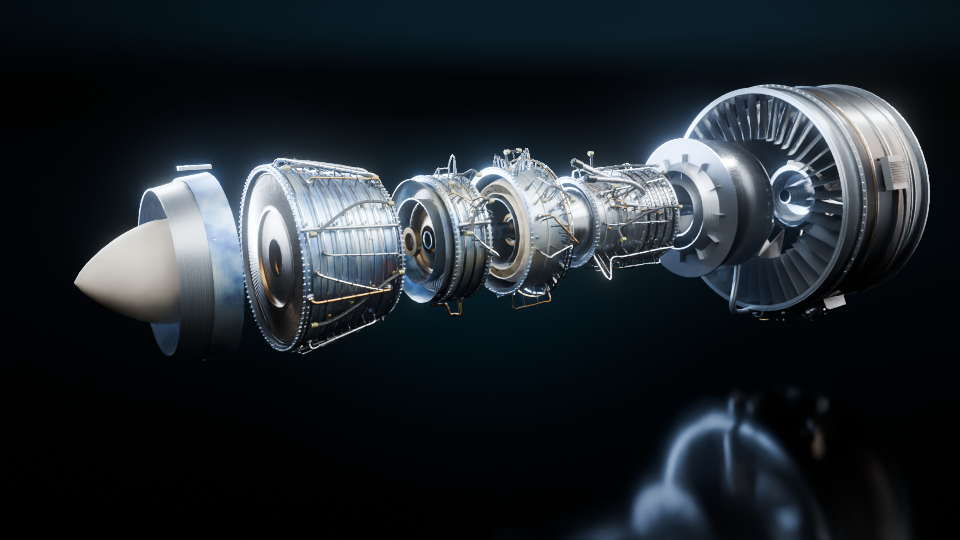 3D Technical Explainer Turbine Assembly